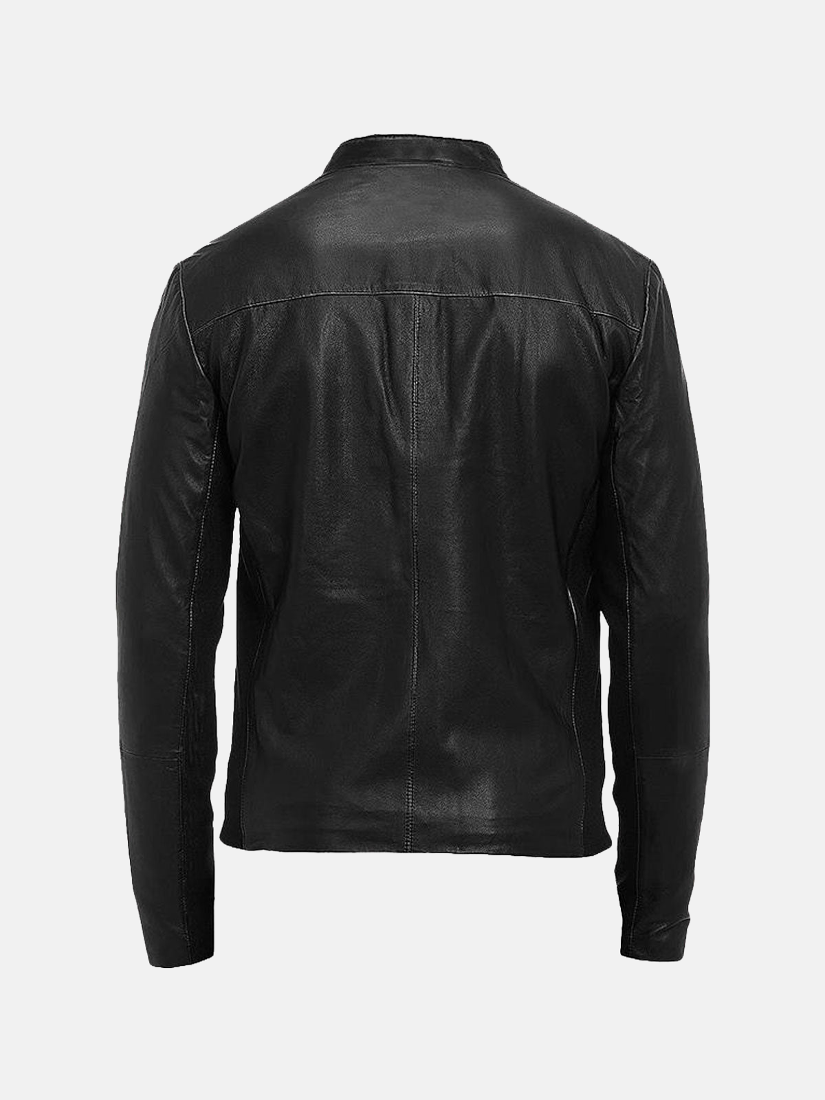 Men's Black Edge Leather Biker Jacket