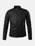 Men's Black Viper Leather Biker Jacket