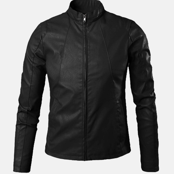 Men's Black Viper Leather Biker Jacket