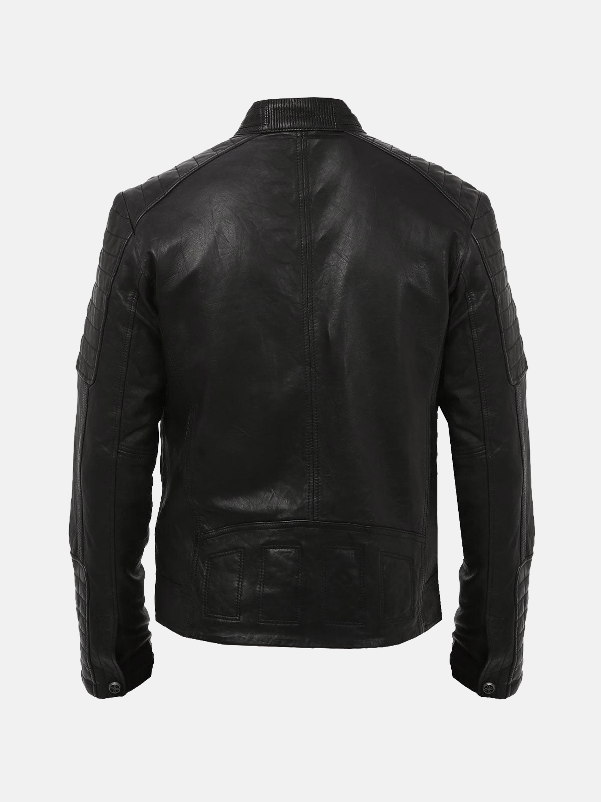 Men's Dark Thunder Black Leather Biker Jacket