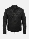 Men's Dark Thunder Black Leather Biker Jacket