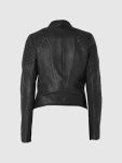 Women's Black Flame Biker Leather Jacket