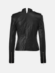 Women's Black Strike Leather Biker Jacket