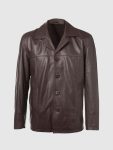 Mens's Arctic Edge Brown Leather Blazer