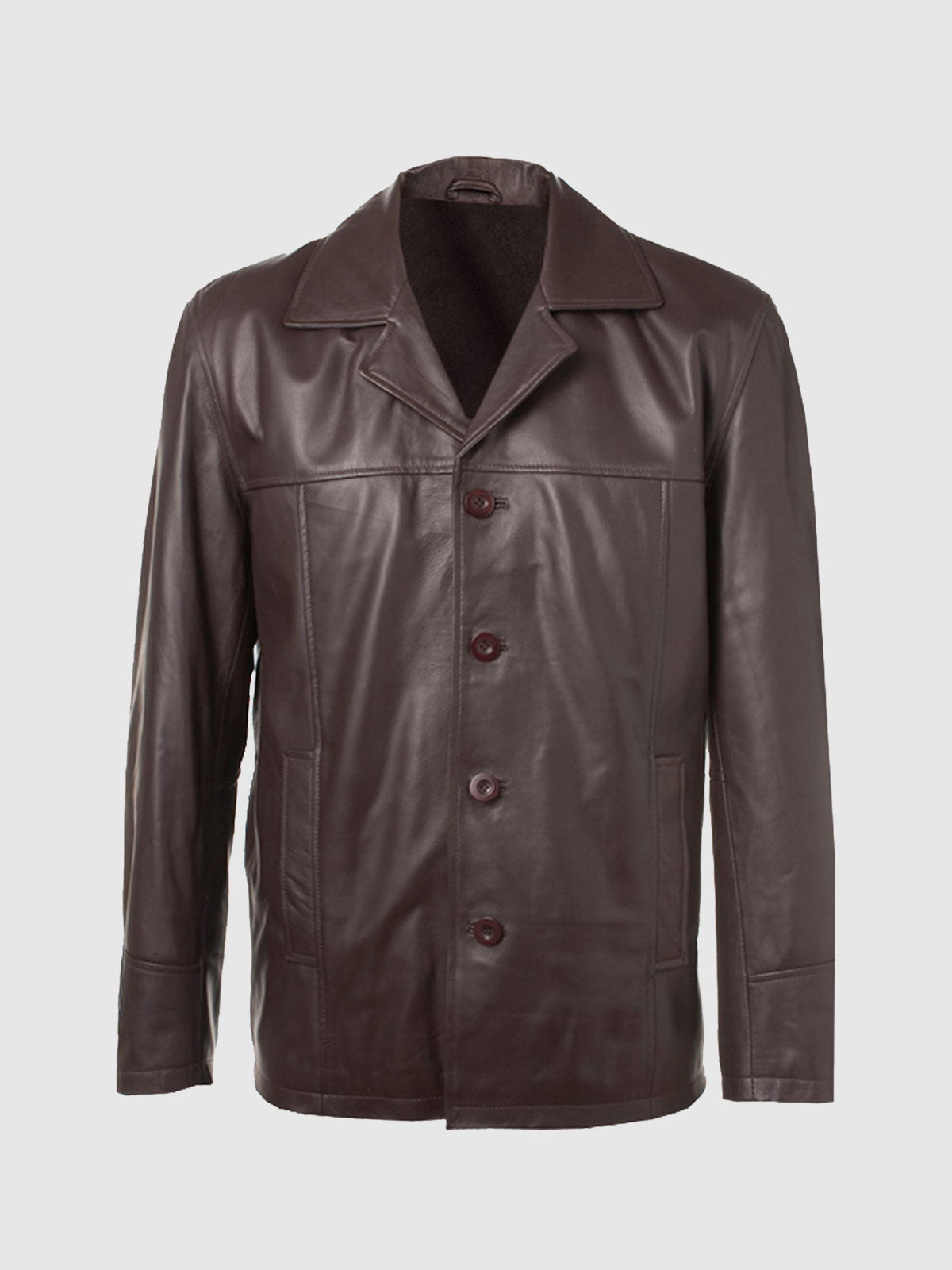 Mens's Arctic Edge Brown Leather Blazer