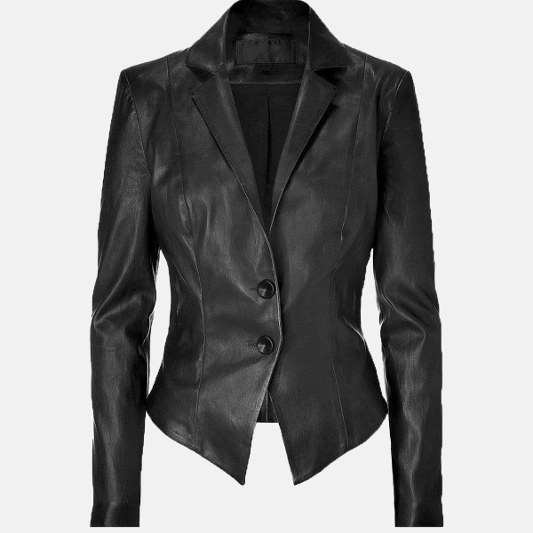 Women's Phoenix Style Black Leather Blazer