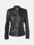 Women's Onyx Outline Black Leather Blazer