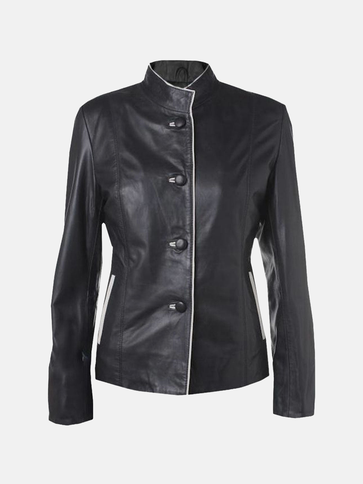 Women's Onyx Outline Black Leather Blazer