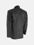 Men's 3 Button Black Leather Blazer