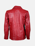 Men's Classic Red Leather Blazer