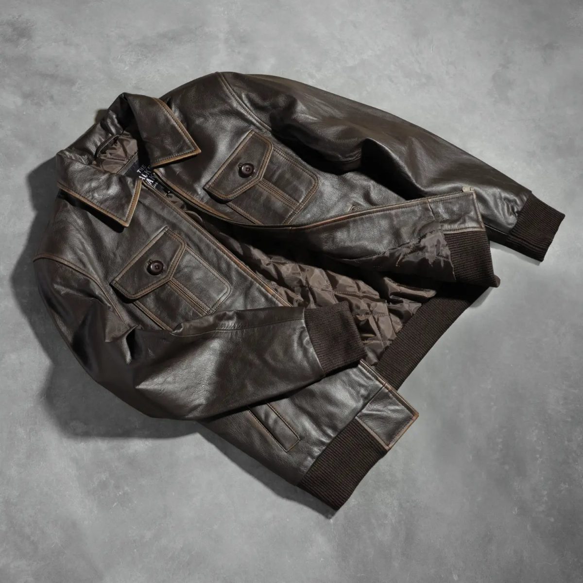 Men's Aaron Brown Leather Bomber Jacket