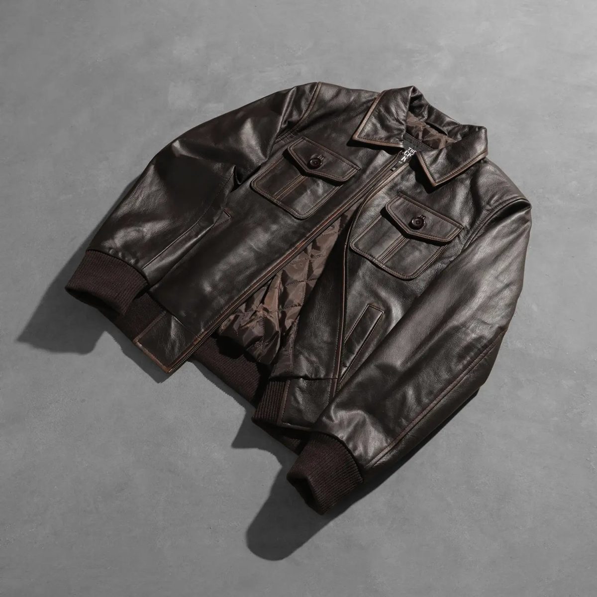 Men's Aaron Brown Leather Bomber Jacket