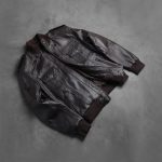 Men's Agent Shadow Brown Leather Bomber Jacket
