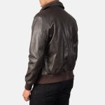 Men's Air Rolf Brown Leather Bomber Jacket