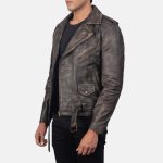 Men's Allaric Alley Distressed Brown Leather Biker Jacket