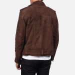 Men's Allaric Alley Mocha Suede Leather Biker Jacket