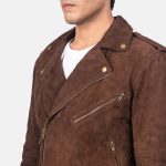 Men's Allaric Alley Mocha Suede Leather Biker Jacket