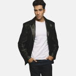 Men's Alyson Black Leather Blazer