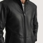 Men's Andy Matte Black Hooded Leather Jacket