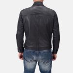 Men's Austere Matte Black Leather Biker Jacket