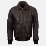 Men's A-2 Aviator Fur Brown Leather Jacket
