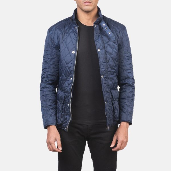 Men's Barry Quilted Blue Windbreaker Jacket