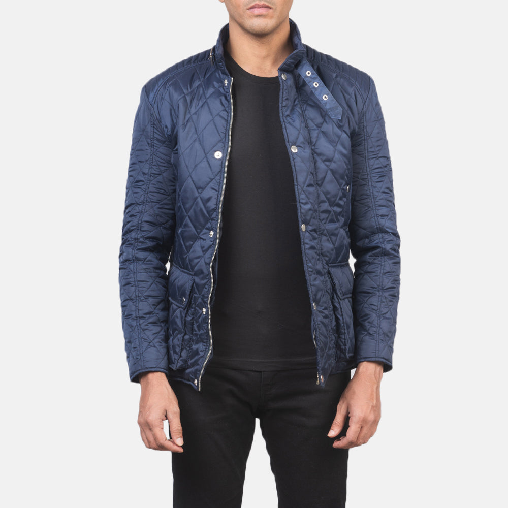 Men's Barry Quilted Blue Windbreaker Jacket