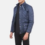 Men's Barry Quilted Blue Windbreaker Jacket