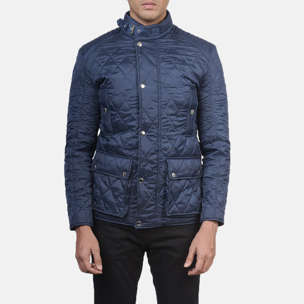 Men's Barry Quilted Blue Windbreaker Jacket
