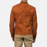 Men's Blain Brown Suede Leather Bomber Jacket