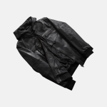 Men's Bouncer Biz Black Leather Bomber Jacket