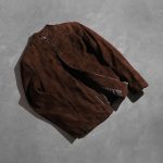 Men's Charcoal Mocha Suede Leather Biker Jacket