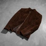 Men's Charcoal Mocha Suede Leather Biker Jacket