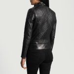 Women's Cityscape Black Leather Biker Jacket