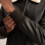Men's Airin G-1 Brown &Cream Leather Bomber Jacket