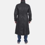 Men's Daniel Black Leather Trench Coat