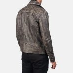 Men's Danny Quilted Brown Leather Biker Jacket