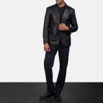 Men's Daron Black Leather Blazer