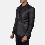 Men's Daron Black Leather Blazer