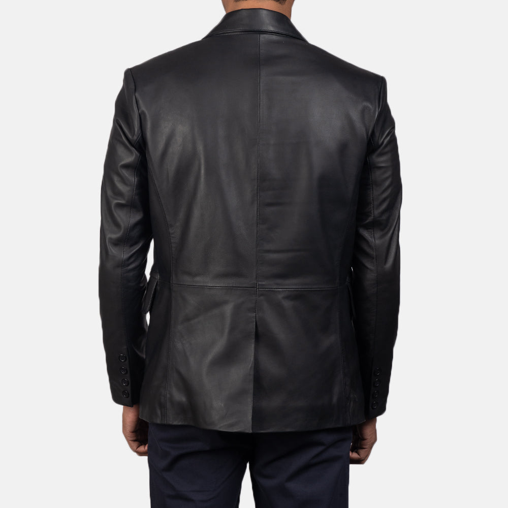 Men's Daron Black Leather Blazer