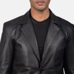 Men's Daron Black Leather Blazer