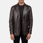 Men's Daron Brown Leather Blazer