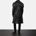 Men's Deux Black Leather Duster Coat