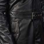 Men's Deux Black Leather Duster Coat