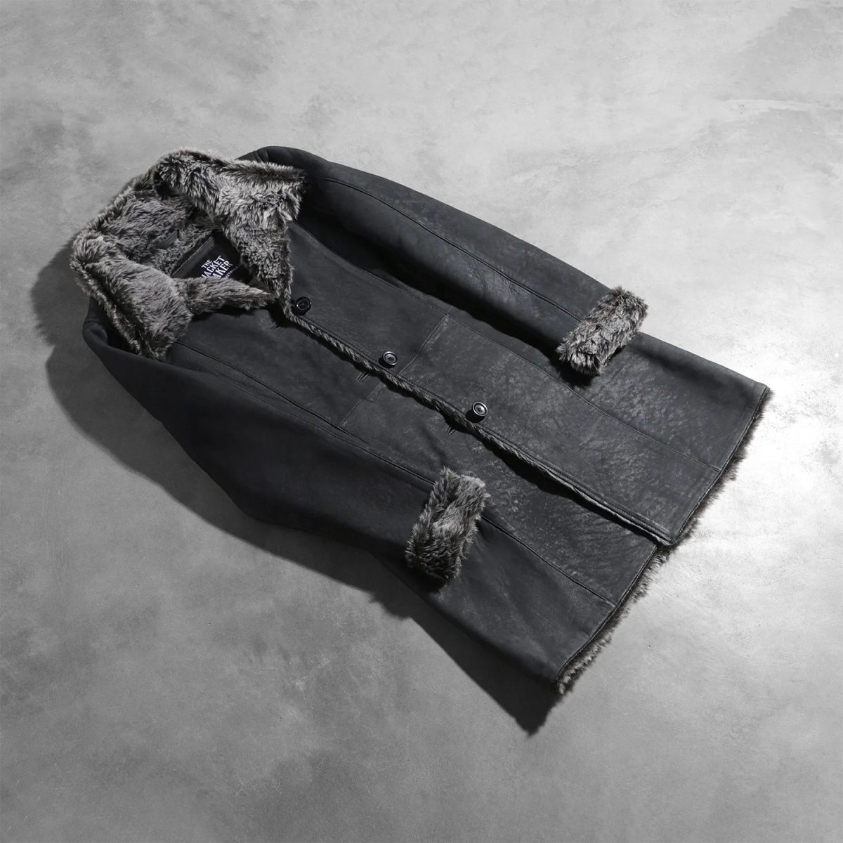 Women's Erica Shearling Black Leather Coat