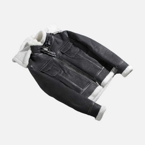 Women's Fiona Black Hooded Shearling Leather Jacket