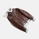 Women's Fiona Brown Hooded Shearling Leather Jacket
