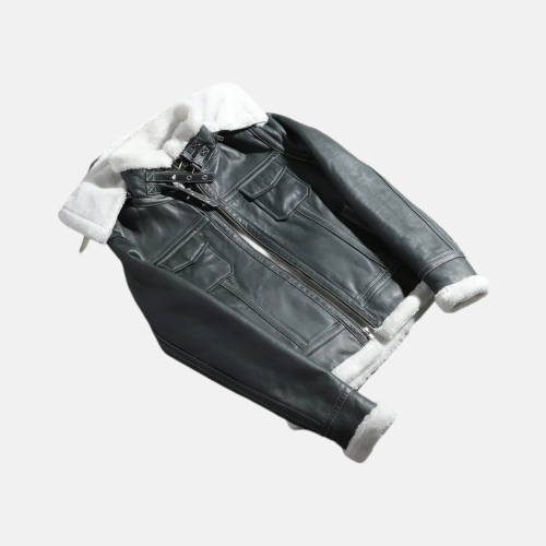 Women's Fiona Green Hooded Shearling Leather Jacket