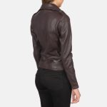 Women's Flashback Maroon Leather Biker Jacket
