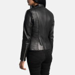 Women's Haley Ray Black Leather Biker Jacket